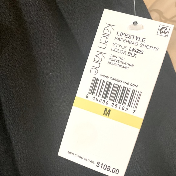 NWT Paperbag Waist Linen Blend Shorts, M - Picture 5 of 6